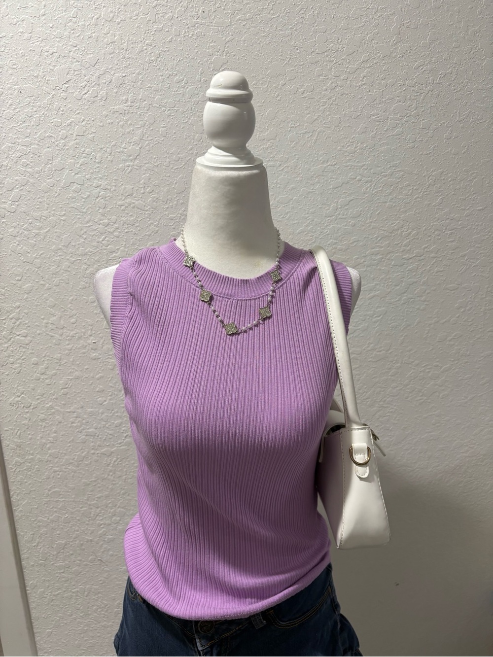 Zara Ribbed Sleeveless Tank - Lavender